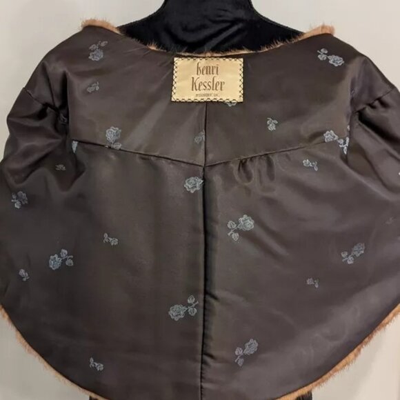 HENRI KESSLER Blonde Mink Fur Stole Evening Wrap Cape Lined Vintage Beautiful! - Picture 7 of 9